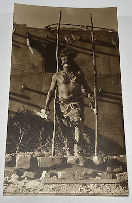 #ad Indian Chief Prescott Arizona RPPC Native American Real Photo 1947 Leroy Eslow $40.00
