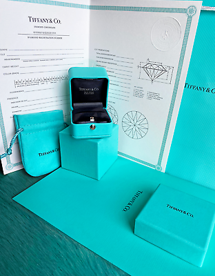 #ad Tiffany amp; Co Engagement Ring Box Outer Box Pouch Certificate Folder Bag $68.67