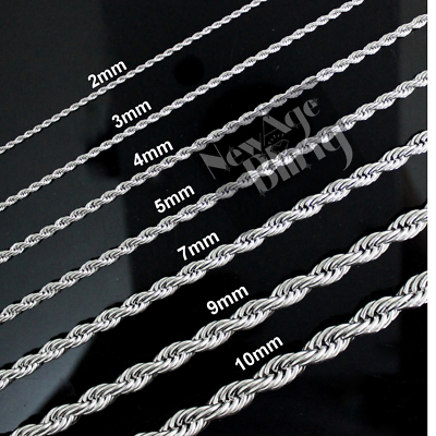 #ad Stainless Steel Rope Chain Trendy Durable Premium Quality Men#x27;s Women#x27;s Necklace $8.99