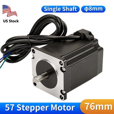 #ad CNC Nema 23 Stepper Motor 76mm Φ8mm Single Shaft DIY CNC Router Mill 3D Printer $24.63