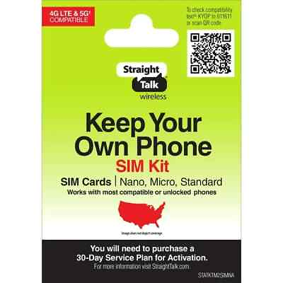 #ad Straight Talk SIM Card Verizon T Mobile 4G LTE amp; 5G Plus No Talk time Prepaid $3.57
