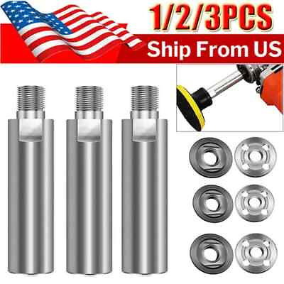 #ad 3PCS Angle Grinder Extension Connecting Rod 80mm M10 Thread Shaft Polisher Lock $6.95