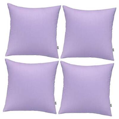 #ad 4 Pack 100% Cotton Comfortable Solid 18x18 inch 45x45cm Light Purple $24.06