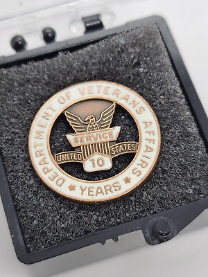 #ad Department of Veterans Affairs 10 Year Employee Service Award Lapel Pin $13.59