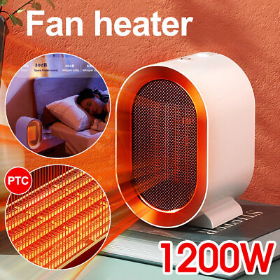 #ad 1200W Mini Ceramic Electric Heater Fan 2 gear Home Office Space Heating Warm $21.49