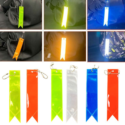#ad 1x PVC Reflective Pendant Bag Keychain Anti Lost Strip Night Safety Accessories C $2.21