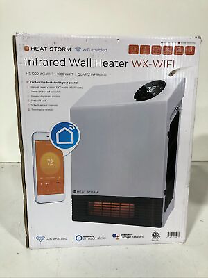 Heat Storm 1000W White Wall Unit Electric Infrared Space Heater HS 1000 WX WIFI $74.95