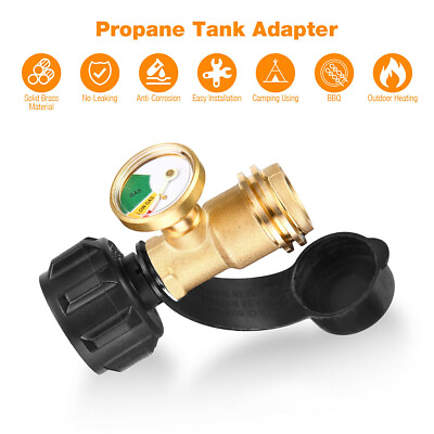 #ad Propane Tank Gauge Gas BBQ Grill RV Camping Pressure Meter Indicator Fuel Brass $19.79