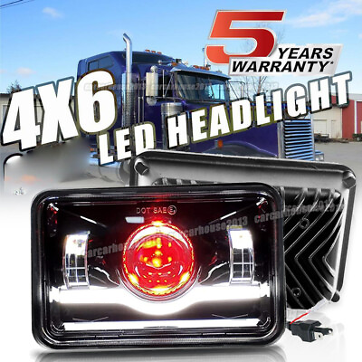 #ad 4x6quot; Motorcycle Square LED Headlight Hi Lo Beam DRL H4 for YAMAHA TW200 DT 125 $23.99