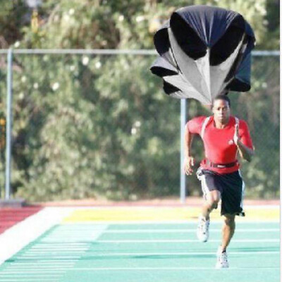 #ad New 56quot; Black Speed Training Resistance Aids Parachute Outdoor Track amp; Field $7.17