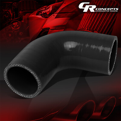 #ad 1.75quot; 90 DEGREE 4 PLY BLACK SILICONE HOSE TURBO INTAKE INTERCOOLER PIPE COUPLER $8.48