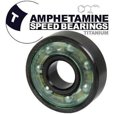 #ad Amphetamine Single Bearing 8mm x 22mm x 7mm Titanium Bearings Balls Skate Bearin $4.00