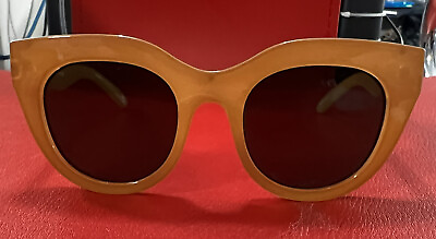 #ad Le Specs Air Heart Caramel Frame Womens Sunglasses 2002215 51 22 144 Flat $125.00