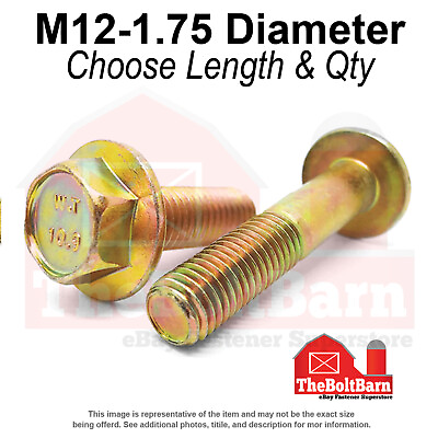 #ad M12 1.75 Class 10.9 Hex Flange Screws Frame Bolts Zinc Yellow Pick Length amp;Qty $9.00
