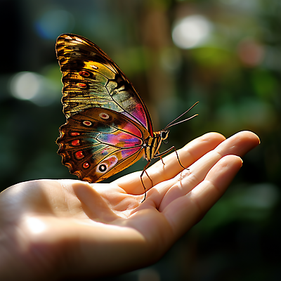 #ad Digital Image Butterfly in palm Picture Photo Wallpaper Background Desktop Art $0.99