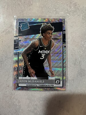 #ad 2020 21 Donruss Optic Jaden McDaniels Silver Wave Prizm Rated Rookie Card RC $2.99
