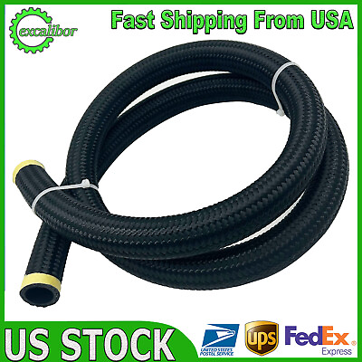 #ad 16AN AN16 Hose Fuel line Nylon Steel Braided CPE Rubber Oil Cooling Line 5 Feet $46.99