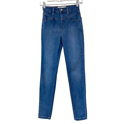 #ad GARAGE Ultra High Rise Yoke 80#x27;s Jeans in Bedford Blue Womens Sz 0 Retro Trendy $29.00