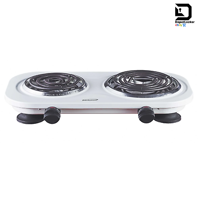 #ad Brentwood TS 361W Electric Double Burner White $32.99