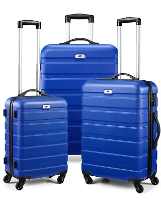 #ad 20quot; 24quot; 28quot; 3 Piece Luggage Sets Hardside Suitcase Sets with Wheels TSA Lock $109.99