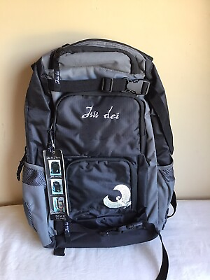 #ad New Isis Dei Black Gray Nylon Polyester Shooter Backpack Laptop Pocket 15.4quot; $20.99