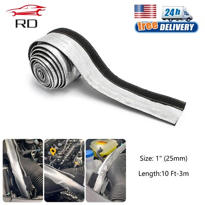 #ad 1quot;Metallic Insulated Heat Shield Sleeve Wire Hose Cover High Temp Wrap Loom Tube $28.50