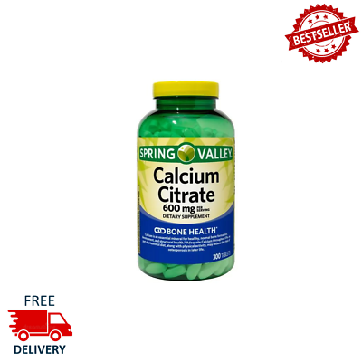 #ad Spring Valley Calcium Citrate Tablets Dietary Supplement 600 Mg 300 Count NEW $11.99