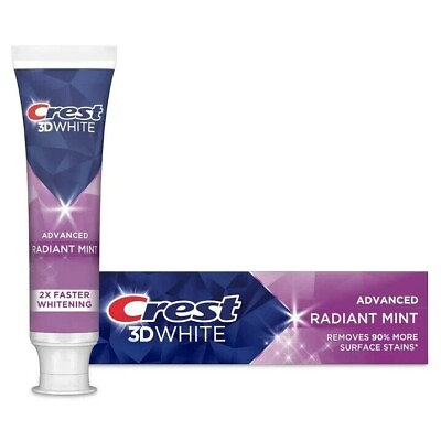 #ad 3X Crest 3D White Advanced Radiant Mint Teeth Whitening Toothpaste 3.3 oz USA $13.88