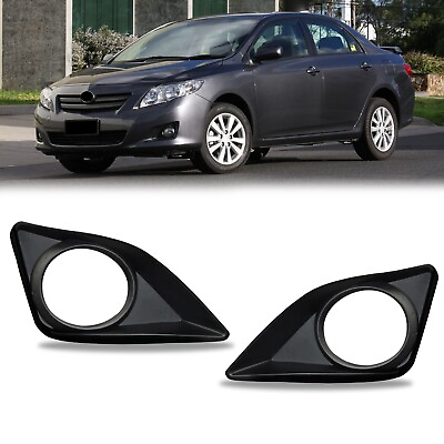 #ad For 2009 2010 Toyota Corolla Fog Light Frame Covers Trim Bezels Black $4.79