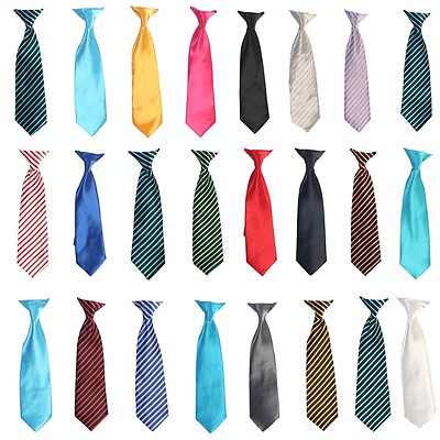 #ad 25 Colors Clip On Neck Tie For Toddler 2T 4T Kids 4 7 Boys 8 16 Satin Tie $1.95