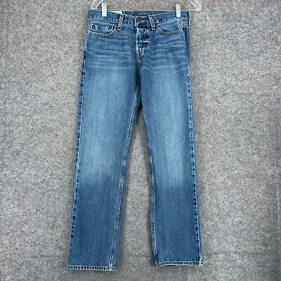 #ad Hollister Jeans Men 29x30 Blue Straight Button Fly Medium Wash Denim Pants $22.49