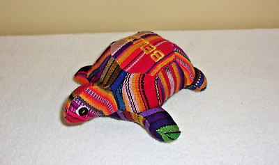 #ad BELIZE Cloth Made Colorful TURTLE 8quot; long x 7quot; wide. Free Shipping $11.00