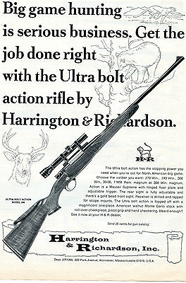 #ad 1966 Print Ad of Harrington amp; Richardson Ultra Bolt Action Model 300 Rifle $9.99