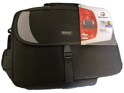 #ad Targus Black Neoprene Padded 2 Pocket Shoulder Strap Laptop Messenger Travel Bag $39.99