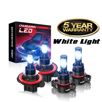 #ad Combo 4x LED Headlight for GMC Yukon XL1500 2007 2014 Fog Light Bulbs Beam White $22.99