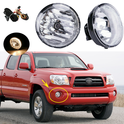 #ad Pair For 2005 2011 Toyota Tacoma Bumper Fog Lights Driving Lamps W BulbsWiring $20.99