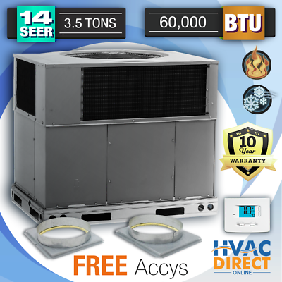 #ad 3.5 Ton 14 SEER 60K BTU Central Air Cooling amp; Heating AC Gas Package Unit System $2520.00