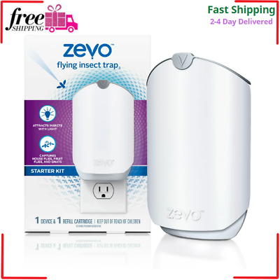 Zevo Flying Insect Trap Starter Kit Odorless Feature Indoor Plugged In 24 7 New $20.97