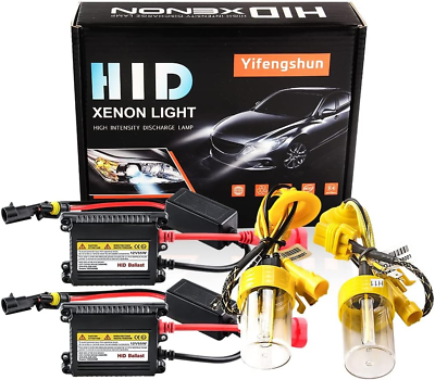 #ad H11 HID Headlight Bulbs 6000K Xenon White with 55W DC Slim HID Ballast by Yifeng $49.99