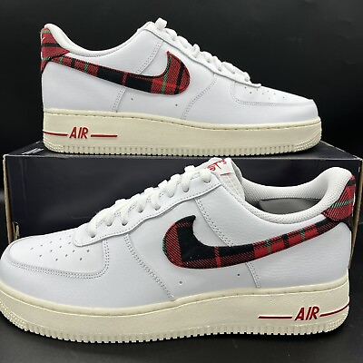 #ad Nike Air Force 1 #x27;07 LV8 Shoes quot;Tartan Plaidquot; White Red DV0789 100 Men#x27;s Sizes $79.97