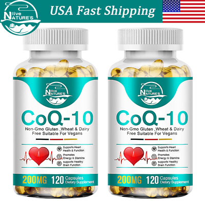 #ad CoQ10 200mg 2 x 120 capsules Q10 C0q 10 Coenzyme Cardiovascular Heart Health NL $17.99