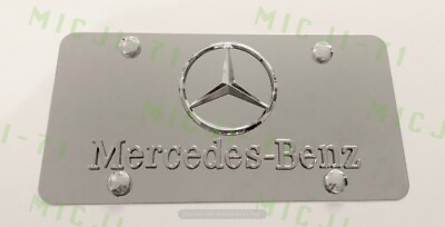 #ad Mercedes Benz Front Auto Heavy Duty Vanity Stainless Metal License Plate Frame $37.99