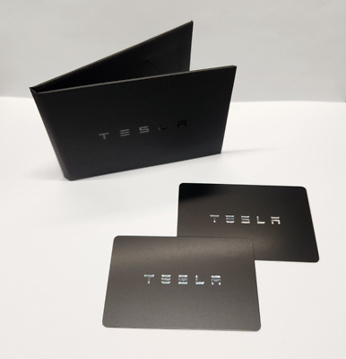 #ad #ad NEW Genuine TESLA Key Set of 2 Cards with black Wallet Holder MODEL 3 Y S X $34.99