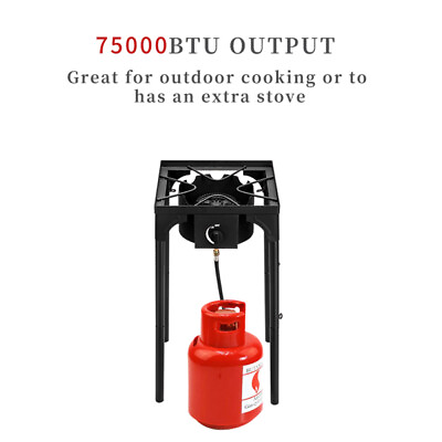 #ad Outdoor Camp Stove High Pressure Propane Gas Cooker Portable Burner 75000 BTU $67.55