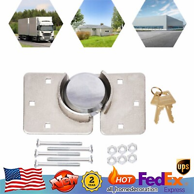 #ad New 2x Steel Garage Lock Heavy Duty Van Shed Door Security Padlock Hasp Lock Set $32.92
