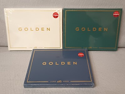 #ad All 3 Jungkook GOLDEN Album Set 3 Versions Substance Solid Shine NEW SEALED $48.00