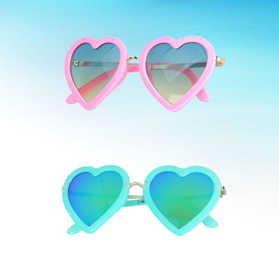 #ad 2 Pcs UV Reflective Glasses Sunglasses in Bulk Heart Heart shaped $12.48