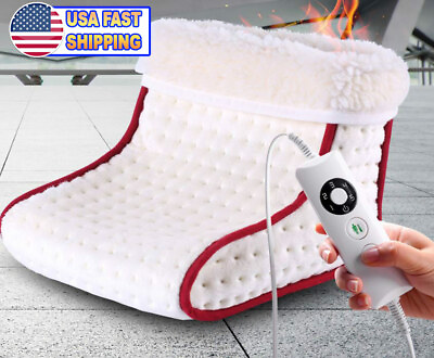 #ad Electric Heated Feet n Leg Warmer Heating Pad for Foot Ultra Soft Washable $35.95