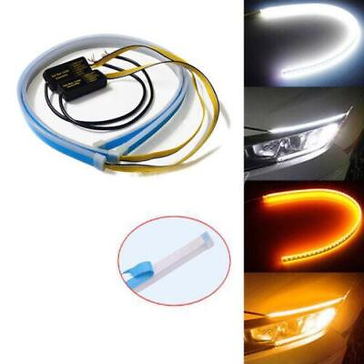 #ad 2X White 60cm Car Flexible Siim LED Strip Daytime Runnning DRL Light Headlight $16.99