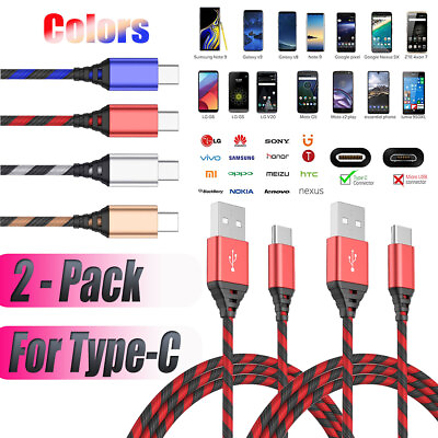 #ad 2x Type C Charging Sync Cable For Motorola G Power Stylus 5G Pure 3 6 10ft Cord $8.99